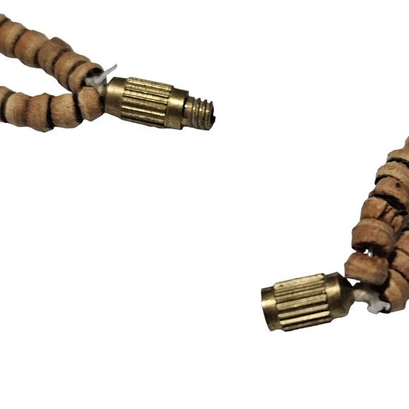 Handmade Boho Wooden Beaded Agate Centerpiece Necklace Earthy Natural Jewelry - Picture 5 of 7